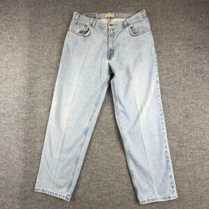 VTG County Seat Jeans Mens 34x32 Light Wash Blue Relaxed Fit Straight Leg Denim
